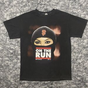 Jay Z Beyonce On The Run Tour 2014 Double Sided T-Shirt Size Medium Rap Tee Y2K